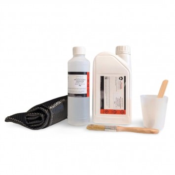 Kit recouvrement carbone HR 200g/m² + résine époxy UV