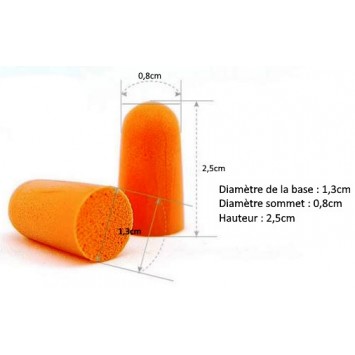 Bouchons d'oreilles de protection auditive.
