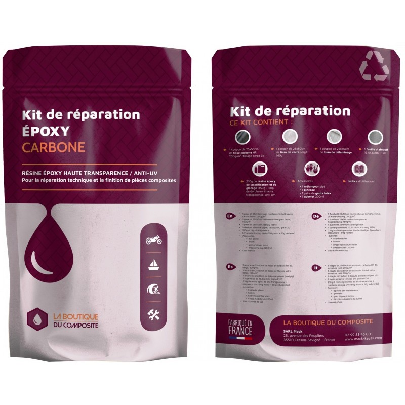 Mode d'emploi kit de réparation époxy tubes composites.