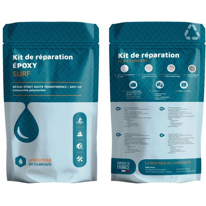 Mode d'emploi kit de réparation époxy tubes composites.