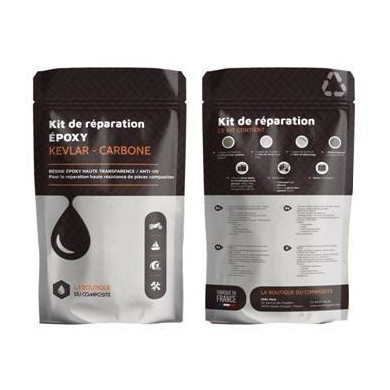 Kit de réparation époxy Kevlar-carbone.