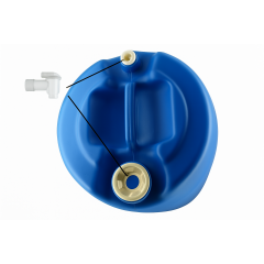 Robinet plastique pour bidon plastique de 25L. ou fût métal de 220L.