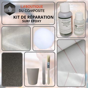 Kit de réparation époxy pour planche de surf, kite...