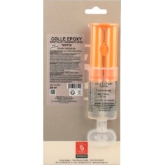 Seringue de colle époxy rapide deux composants.