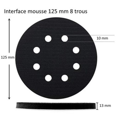 Disque mousse 125 mm ponçage finition polissage