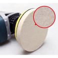 Disque feutre de polissage pour ponceuse orbitale, diamètre 125 mm, fixation Velcro.