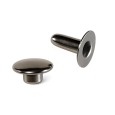 Rivet tubulaire acier inoxydable Ø4 × 10 mm. Tête bombée.