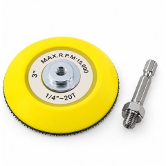 Plateau support auto-agrippant Ø75 mm pour disques abrasifs Velcro.
