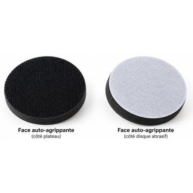 Interface mousse Ø75 mm pour disque abrasif Velcro