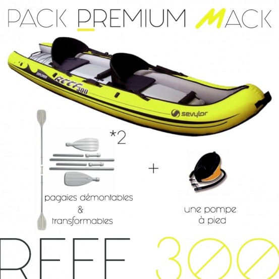 PACK SEVYLOR REEF 300 EXPLORER kayak gonflable biplace.