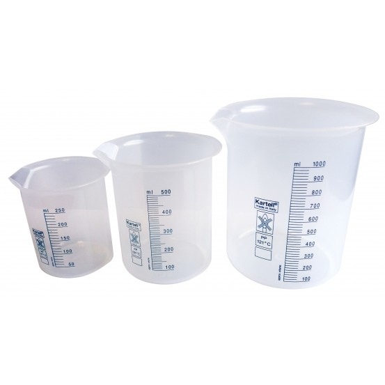 BECHERS gradués 250ml, 500ml et 1000ml.. BECHERS gradués 250ml, 500ml et 1000ml..