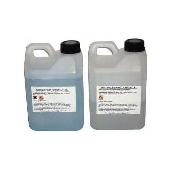 Résine epoxy cristal transparente bi-composants 1kg