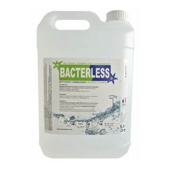 BACTERLESS, virucide-bactéricide conforme aux normes EN14476 & 1276.