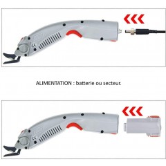 Cutter électrique, alimentation secteur ou batterie.