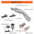 Cutter électrique, alimentation secteur ou batterie.