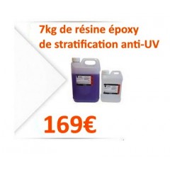 PROMO. 7kg de résine époxy de stratification RESOLTECH 1070S Clear haut de gamme.