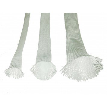 Tresse tubulaire verre diam. 15mm, 30mm et 50mm.