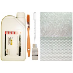 Kit résine époxy + carbone + tissu de délaminage + pinceau