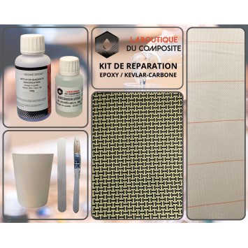 Kit de réparation époxy Kevlar-carbone.