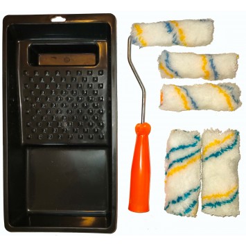 Rouleaux et bac d'application résine.