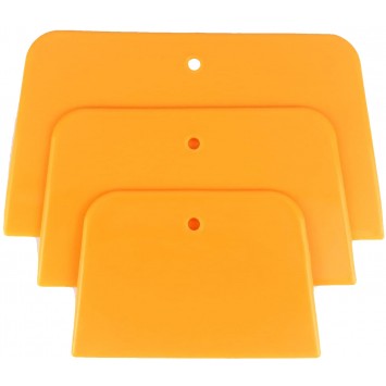 Lot de 3 raclettes à résine.