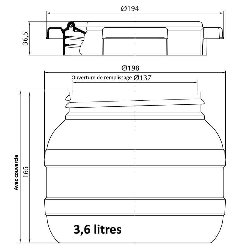 Bidons, barils étanches Curtec grande ouverture, emboîtable résistants